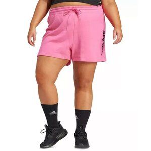 adidas Plus Size Essentials Linear Logo French Terry Shorts Women's 3X Pink New